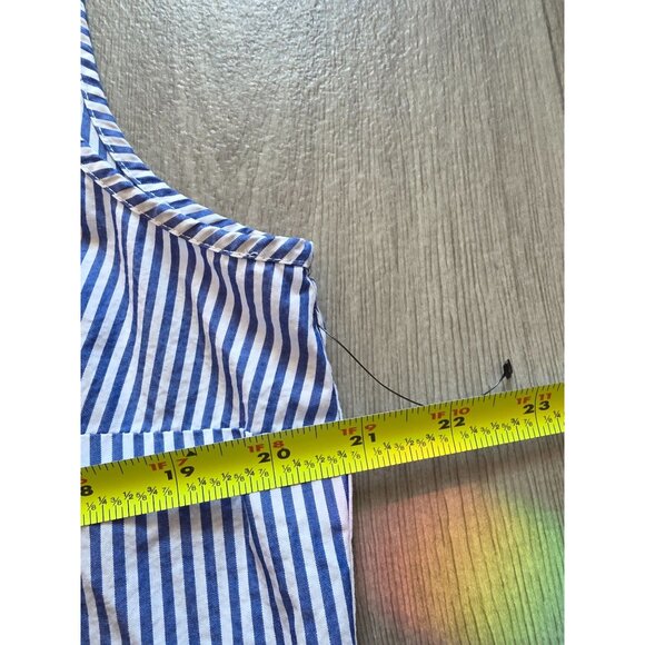 Talbots Blue & White Striped Sleeveless Ruffle Top Large - Picture 8 of 8